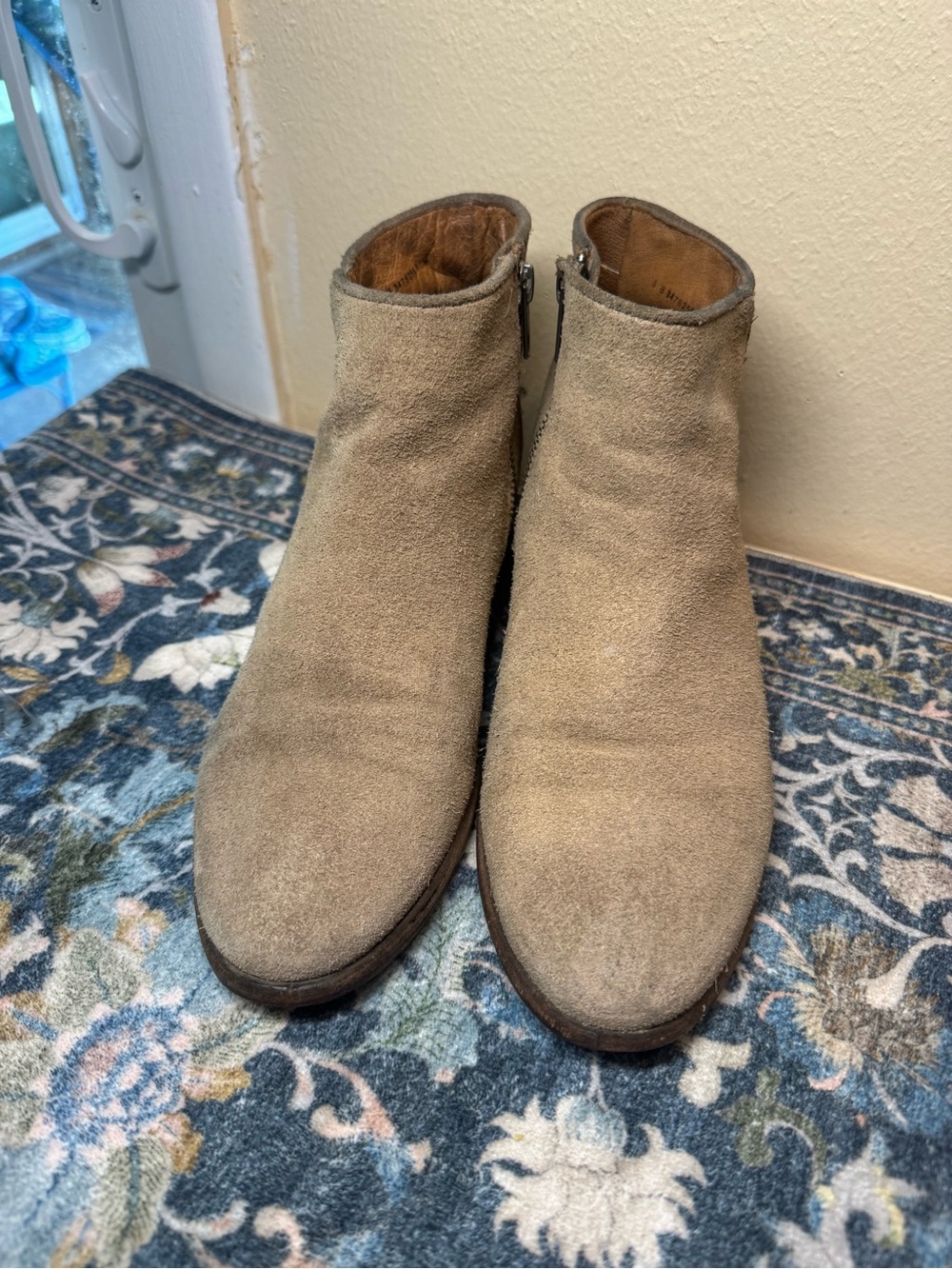 Frye Women's Suede Ankle Booties in Taupe